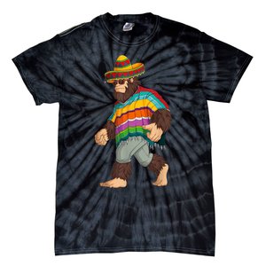 Bigfoot Sasquatch Poncho Cinco De Mayo Men Sombrero Tie-Dye T-Shirt