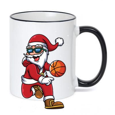 Basketball Santa Playing Christmas Boys Sports Xmas Gift 11oz Black Color Changing Mug