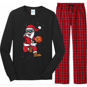 Basketball Santa Playing Christmas Boys Sports Xmas Gift Long Sleeve Pajama Set