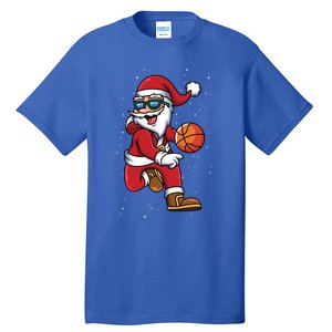 Basketball Santa Playing Christmas Boys Sports Xmas Gift Tall T-Shirt