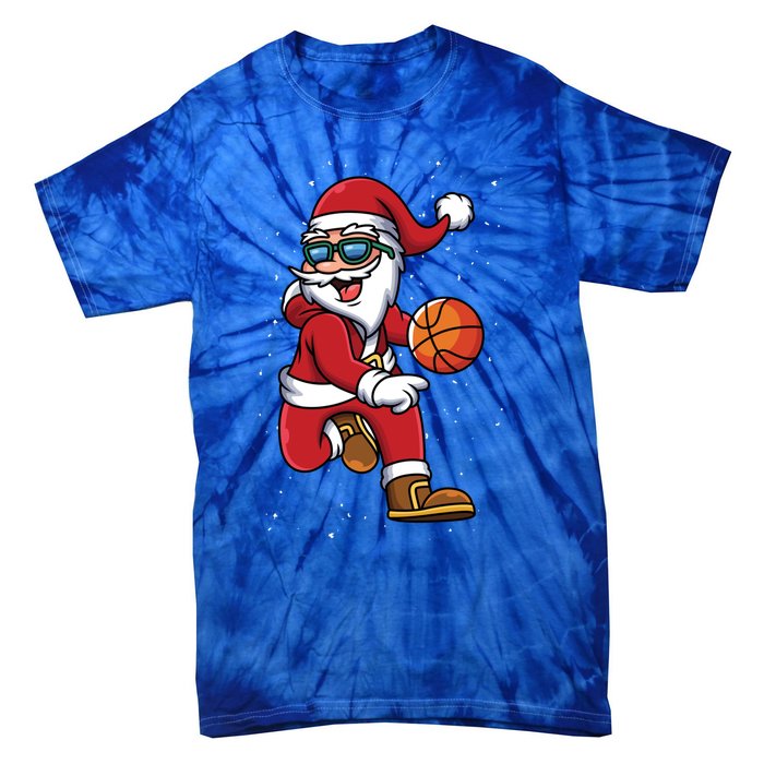 Basketball Santa Playing Christmas Boys Sports Xmas Gift Tie-Dye T-Shirt