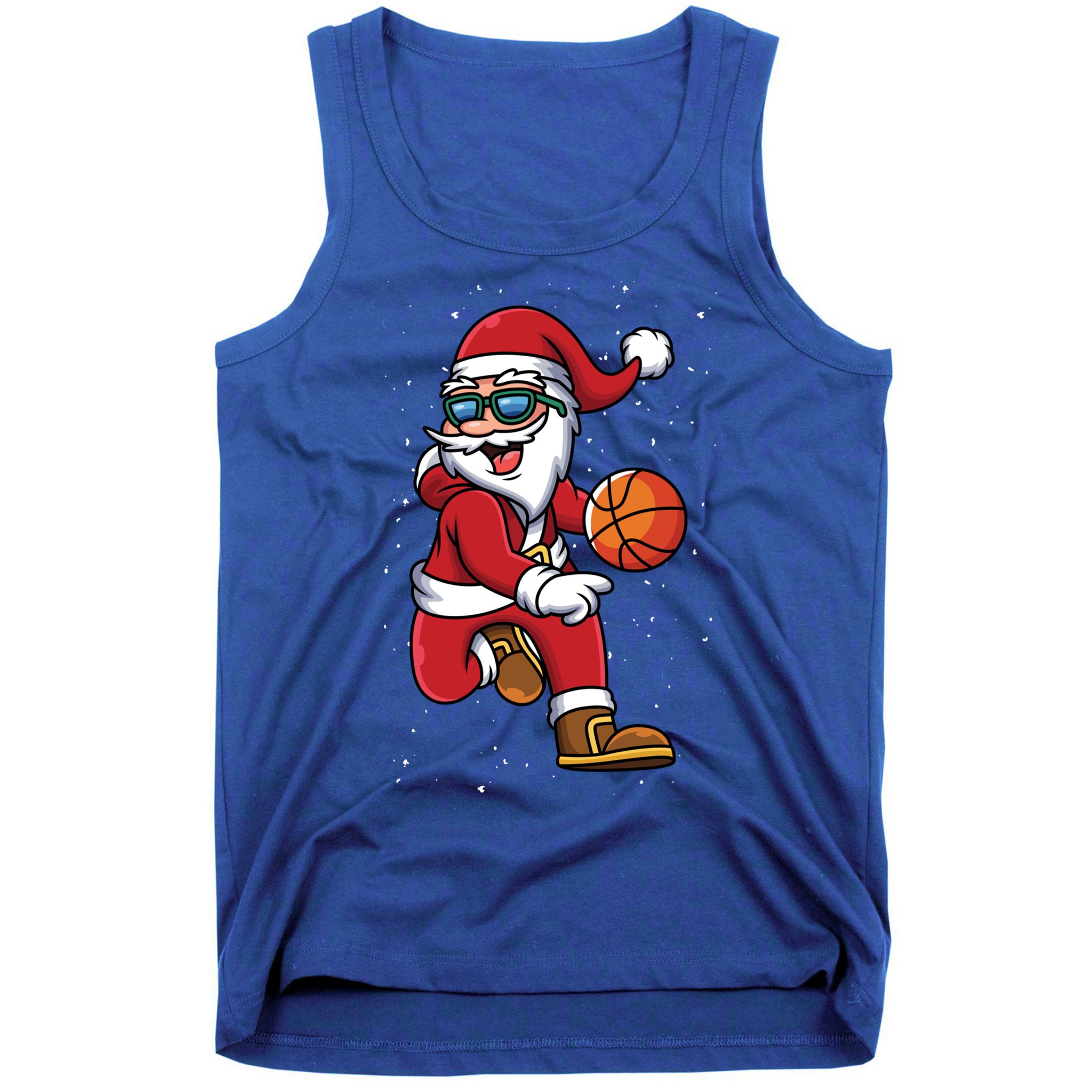 Basketball Santa Playing Christmas Boys Sports Xmas Gift Tank Top