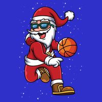Basketball Santa Playing Christmas Boys Sports Xmas Gift Tank Top