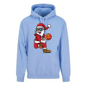 Basketball Santa Playing Christmas Boys Sports Xmas Gift Unisex Surf Hoodie