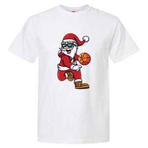 Basketball Santa Playing Christmas Boys Sports Xmas Gift Garment-Dyed Heavyweight T-Shirt