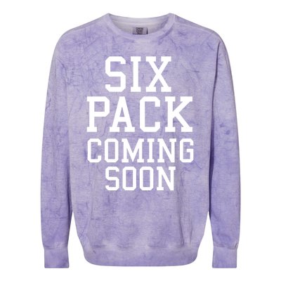 Backprint Six Pack Coming Soon Funny Gift Colorblast Crewneck Sweatshirt