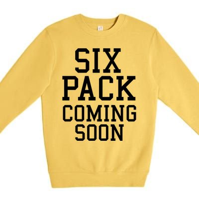 Backprint Six Pack Coming Soon Funny Gift Premium Crewneck Sweatshirt