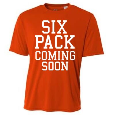 Backprint Six Pack Coming Soon Funny Gift Cooling Performance Crew T-Shirt