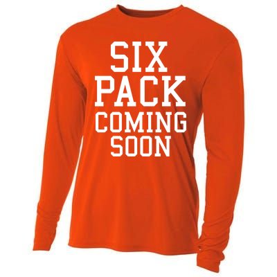 Backprint Six Pack Coming Soon Funny Gift Cooling Performance Long Sleeve Crew