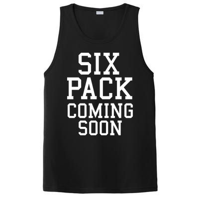 Backprint Six Pack Coming Soon Funny Gift PosiCharge Competitor Tank