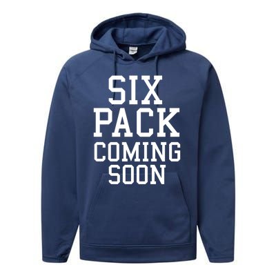 Backprint Six Pack Coming Soon Funny Gift Performance Fleece Hoodie