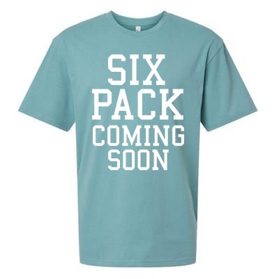 Backprint Six Pack Coming Soon Funny Gift Sueded Cloud Jersey T-Shirt