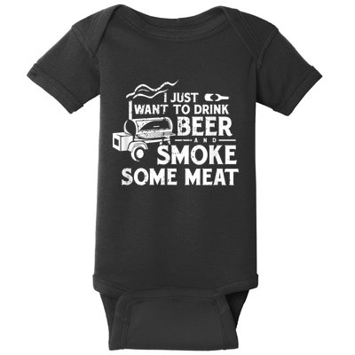 BBQ Smoking Pitmaster Drink Beer Smoke Meat Baby Bodysuit