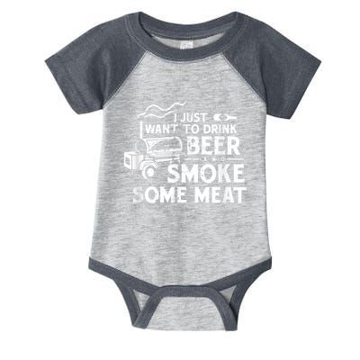 BBQ Smoking Pitmaster Drink Beer Smoke Meat Infant Baby Jersey Bodysuit