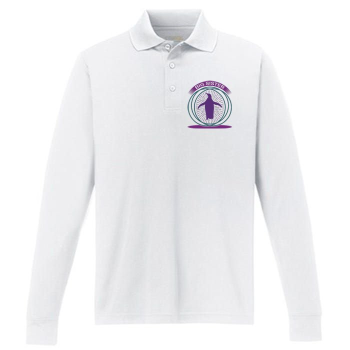 Big Sister Penguin Performance Long Sleeve Polo