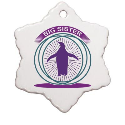 Big Sister Penguin Ceramic Star Ornament