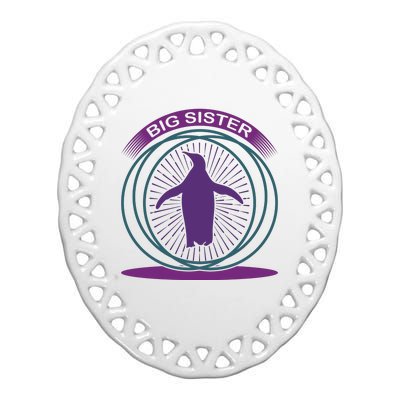 Big Sister Penguin Ceramic Oval Ornament