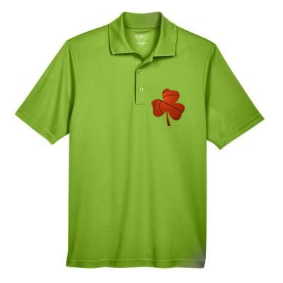 Basketball St Patricks Day Funny Gift Distressed Irish Shamrock Funny Gift Men's Origin Performance Pique Polo