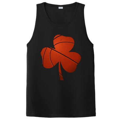 Basketball St Patricks Day Funny Gift Distressed Irish Shamrock Funny Gift PosiCharge Competitor Tank