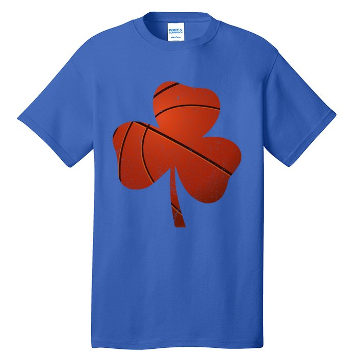 Basketball St Patricks Day Funny Gift Distressed Irish Shamrock Funny Gift Tall T-Shirt