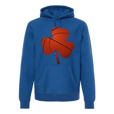 Basketball St Patricks Day Funny Gift Distressed Irish Shamrock Funny Gift Premium Hoodie