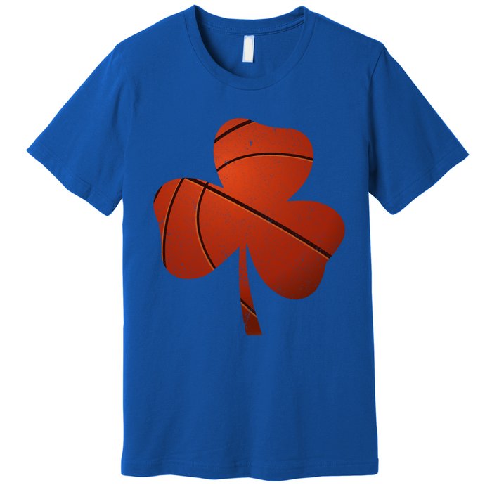 Basketball St Patricks Day Funny Gift Distressed Irish Shamrock Funny Gift Premium T-Shirt