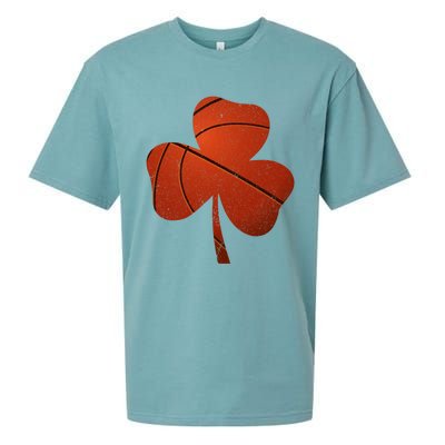 Basketball St Patricks Day Funny Gift Distressed Irish Shamrock Funny Gift Sueded Cloud Jersey T-Shirt