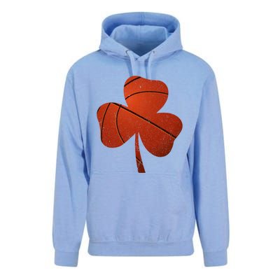 Basketball St Patricks Day Funny Gift Distressed Irish Shamrock Funny Gift Unisex Surf Hoodie