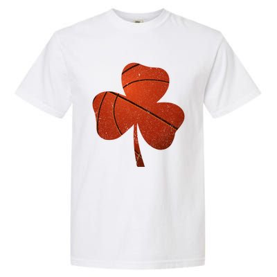 Basketball St Patricks Day Funny Gift Distressed Irish Shamrock Funny Gift Garment-Dyed Heavyweight T-Shirt