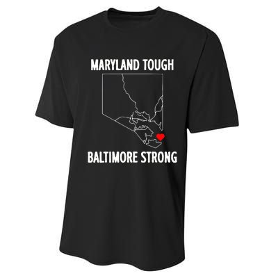 Baltimore Strong Pray For Baltimore Performance Sprint T-Shirt