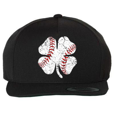 Baseball St Patricks Day Catcher Pitcher Shamrock Wool Snapback Cap