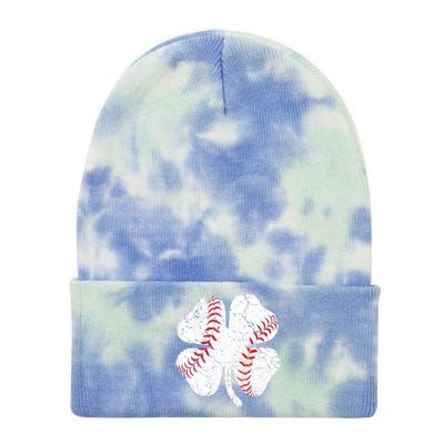 Baseball St Patricks Day Catcher Pitcher Shamrock Tie Dye 12in Knit Beanie