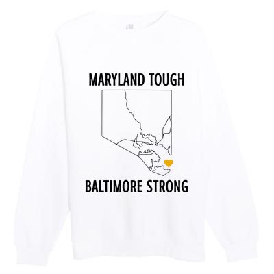 Baltimore Strong Pray For Baltimore Premium Crewneck Sweatshirt