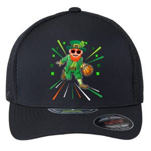 Basketball St Patricks Day Leprechaun Gift Flexfit Unipanel Trucker Cap