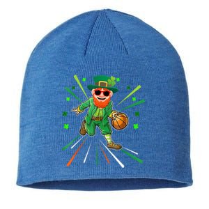 Basketball St Patricks Day Leprechaun Gift Sustainable Beanie