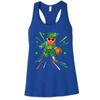 Basketball St Patricks Day Leprechaun Gift Women's Racerback Tank