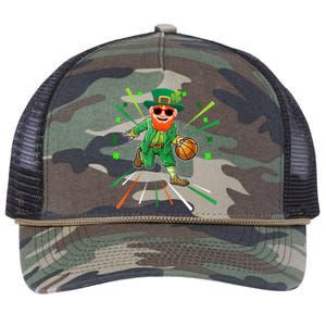 Basketball St Patricks Day Leprechaun Gift Retro Rope Trucker Hat Cap