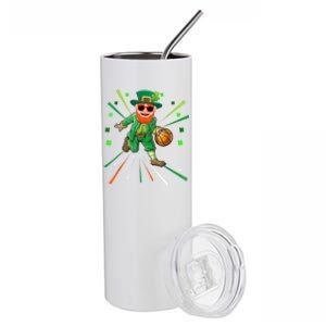 Basketball St Patricks Day Leprechaun Gift Stainless Steel Tumbler