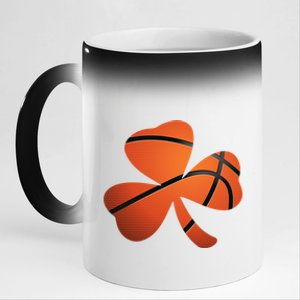 Basketball St Patricks Day Clover Shamrock Funny Gift 11oz Black Color Changing Mug