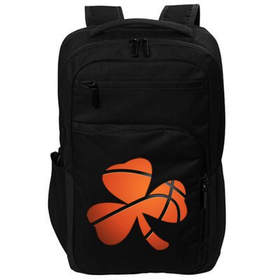 Basketball St Patricks Day Clover Shamrock Funny Gift Impact Tech Backpack