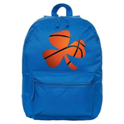 Basketball St Patricks Day Clover Shamrock Funny Gift 16 in Basic Backpack