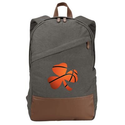 Basketball St Patricks Day Clover Shamrock Funny Gift Cotton Canvas Backpack