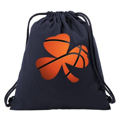 Basketball St Patricks Day Clover Shamrock Funny Gift Drawstring Bag