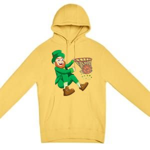 Basketball St Patricks Day Leprechaun Gift Premium Pullover Hoodie