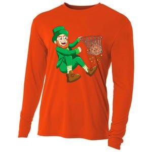 Basketball St Patricks Day Leprechaun Gift Cooling Performance Long Sleeve Crew