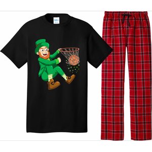 Basketball St Patricks Day Leprechaun Gift Pajama Set