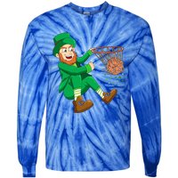 Basketball St Patricks Day Leprechaun Gift Tie-Dye Long Sleeve Shirt