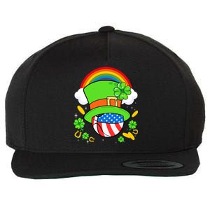 Basketball St Patricks Day Leprechaun Hat Usa Flag Rainbow Great Gift Wool Snapback Cap