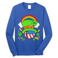 Basketball St Patricks Day Leprechaun Hat Usa Flag Rainbow Great Gift Long Sleeve Shirt