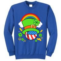 Basketball St Patricks Day Leprechaun Hat Usa Flag Rainbow Great Gift Sweatshirt